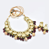 Erum Red Peach Kundan Necklace - The Pashm